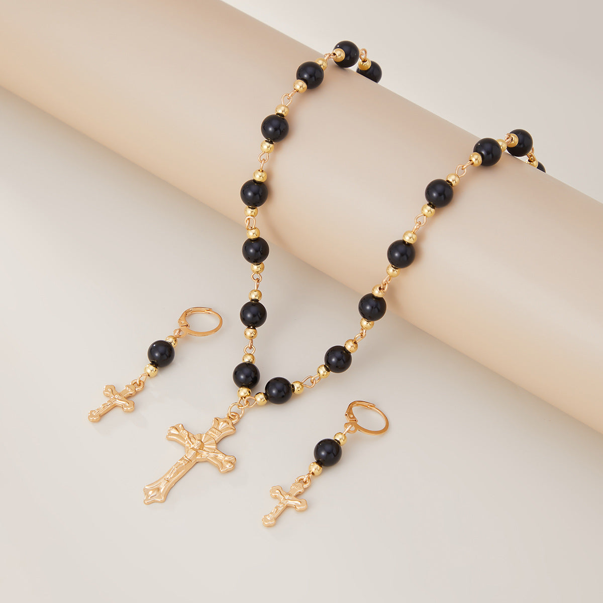 Wholesale Dark Gothic Punk Cross Stacked Necklace Clavicle Chain